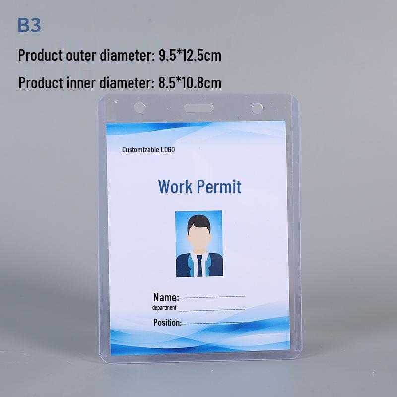 Large Transparent PVC ID Badge Holder with Lanyard for Work, Guest, Exhibition, and Conference
