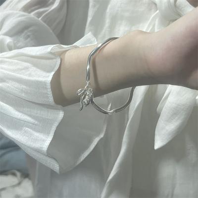 Light Luxury Classic Bow Bracelet For Women Girls Cute Romantic Adjustable Opening Bracelet Jewelry Birthday Gifts
