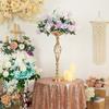 10pcs Elegant Metal Flower Vase Dining Table Butter Lamp Candlestick Ornaments Boho Artificial Flower Decor Bottle Flower Stand