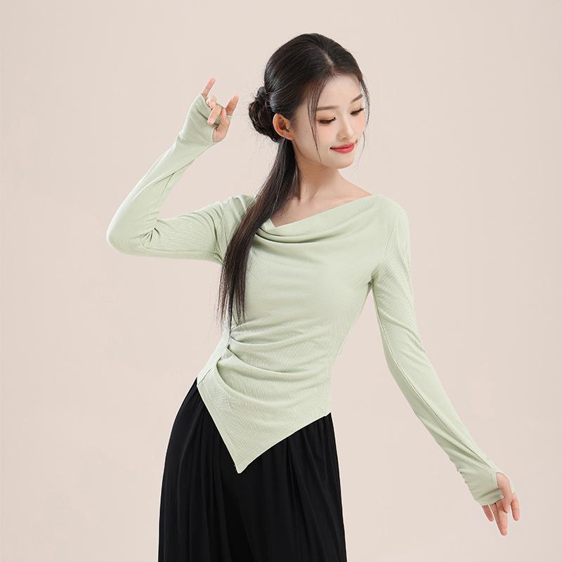 

Топ с воротником-хомутом для китайского классического танца - Современная танцевальная одежда для формирования фигуры для ежедневных тренировок Large