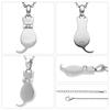 Brearley Gear Ribbon Cat Necklace, Surgical Stainless Steel, Hypoallergenic, Cat Box Set, Women's Gift