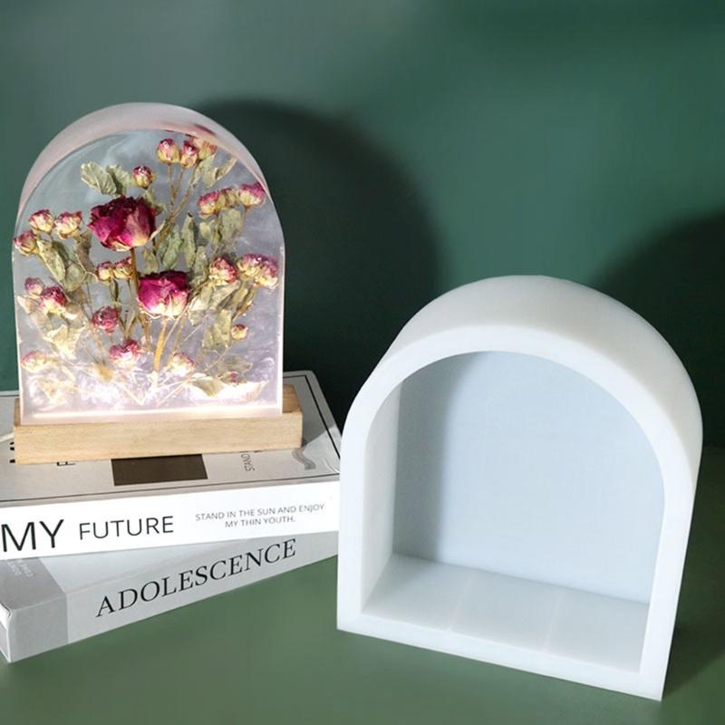 Silicone Molds for Resin Glossy Deep Arch Resin Mold for Flowers Preservation Night Light Crafts Desktop Ornaments Molds