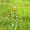1PC Gold Flame Moon Crystal Pendant Sun Catcher Outdoor Garden Hanging Ornament Room Ceiling Hanging Ornament