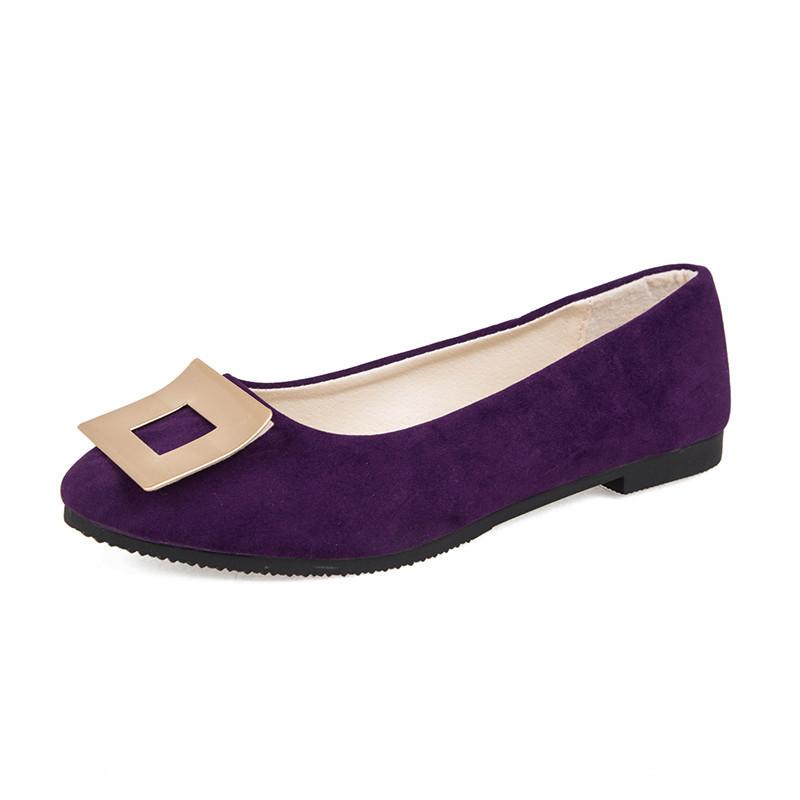 Women Girls Solid Big Size Slip On Flat Shallow Comfort Casual Single Shoes 23 Colors