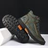 New Handmade Casual Leather Shoes Men Ankle Boots Outdoor Shoes Sneakers Spring Retro Breathable Lace Up Non-Slip Walking Shoes