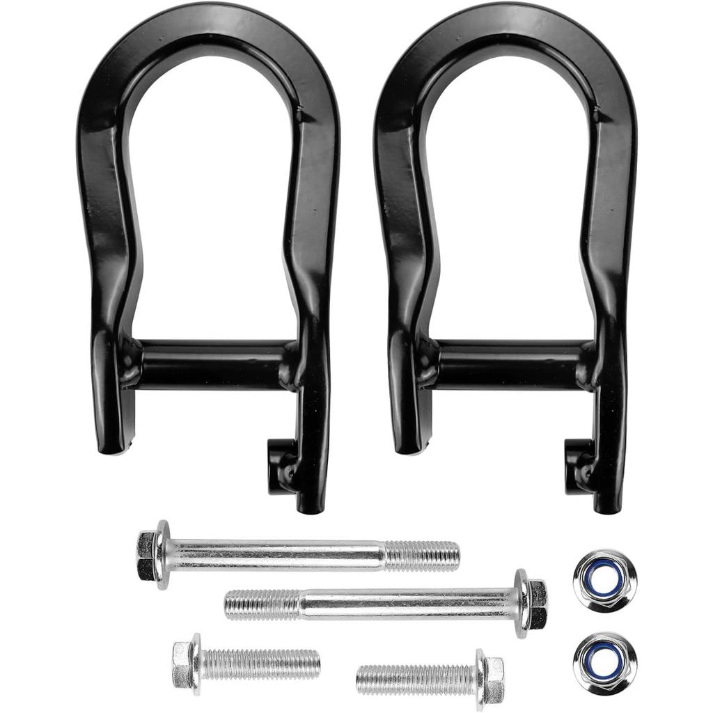 Front Tow Hooks Ring Compatible with 2007-2019 Chevy Silverado GMC Sierra 1500 Front Lower Bumper Trailer Ring Replace 84072463 Black 2Pcs