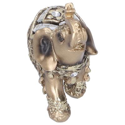 Elephant Statue Figurine Feng Shui Resin Animal Ornament Art Crafts Desktop DecorationGold S