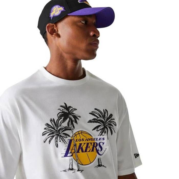 T-shirt - New Era - Los Angeles Lakers - Blanc - Manches Courtes - Taille M