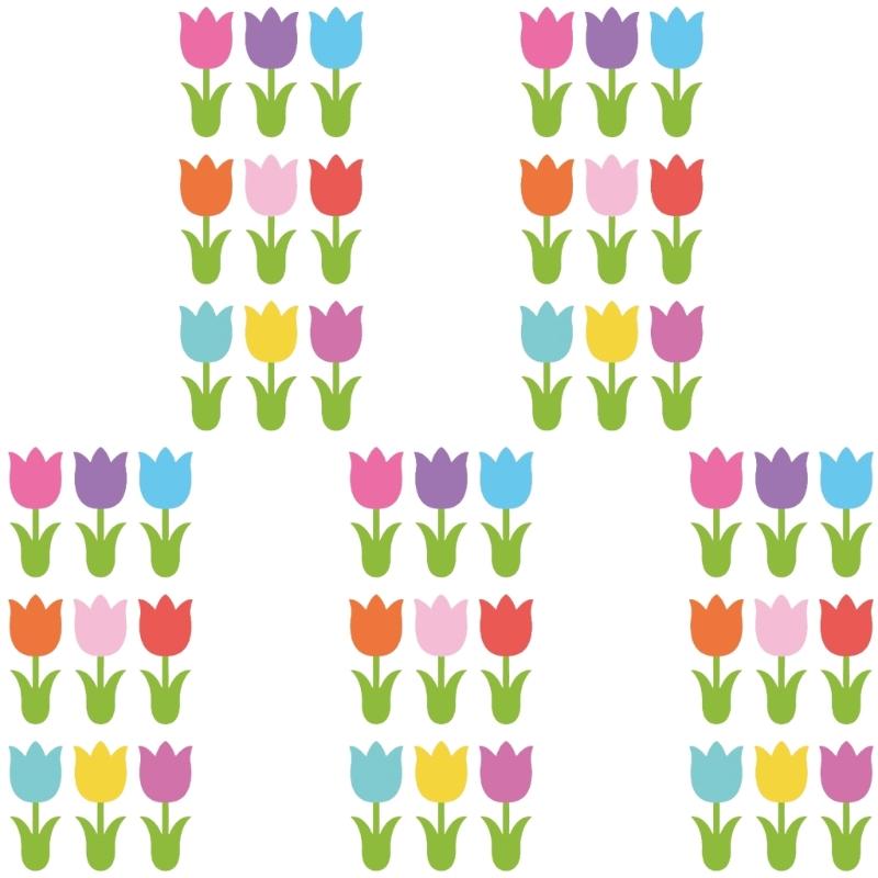 

45 Pieces Tulips Shaped Paper Cutouts Spring Flower Designs for Wall Decoration and Kids Crafts 1