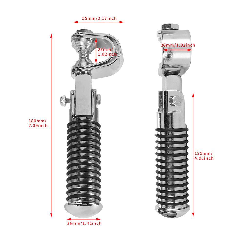 Engine Guard Footpegs Motorbike Parts Foot Pegs Pair Of Motorcycle Foot Pegs Clamp Footrest Mount For 1in Engine Crash Guard