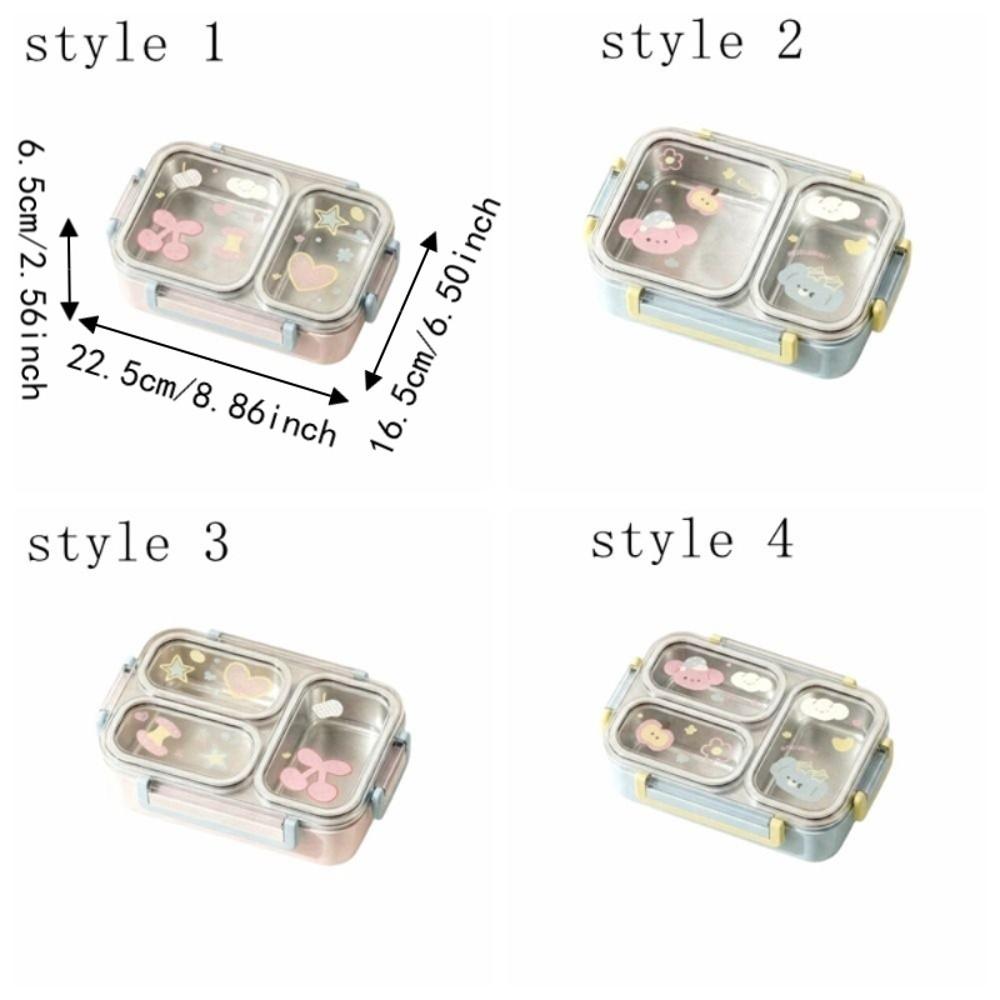 Airtight Food Storage Container 2/3 Grids Insulated Lunch Box Stainless Steel Lunch Box Students