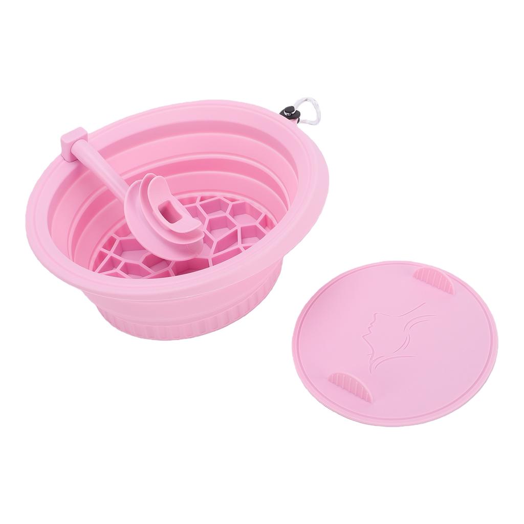 Ice Face Bowl with Breathing Tube Foldable Ergonomic 30 Degree Angle Facial Ice Bath Bowl Pink