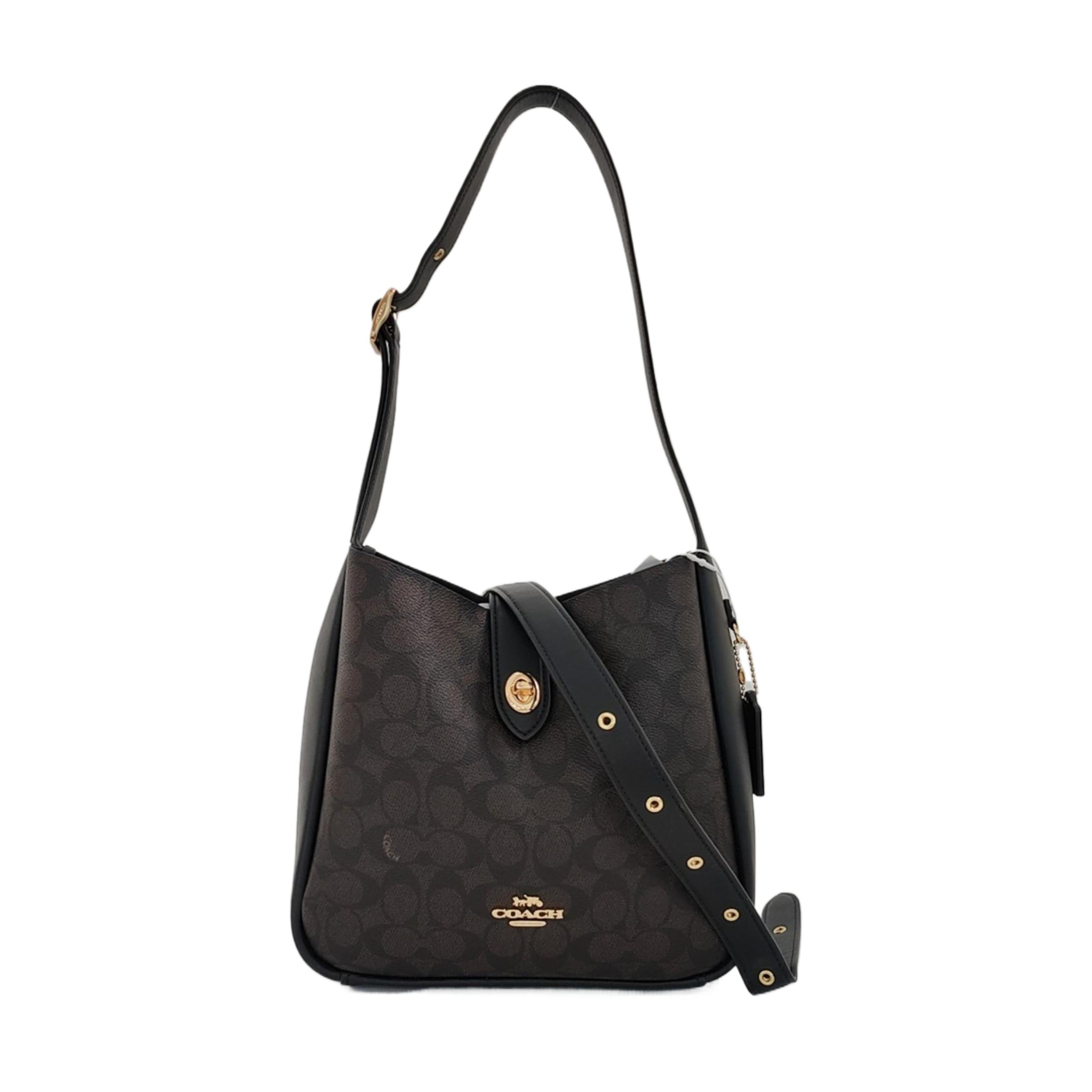 [Pre-Owned] Hadley 25 Metallic Logo Faux Leather Shoulder Crossbody Bag Medium - Excellent #UCOQD7 ONE SIZE