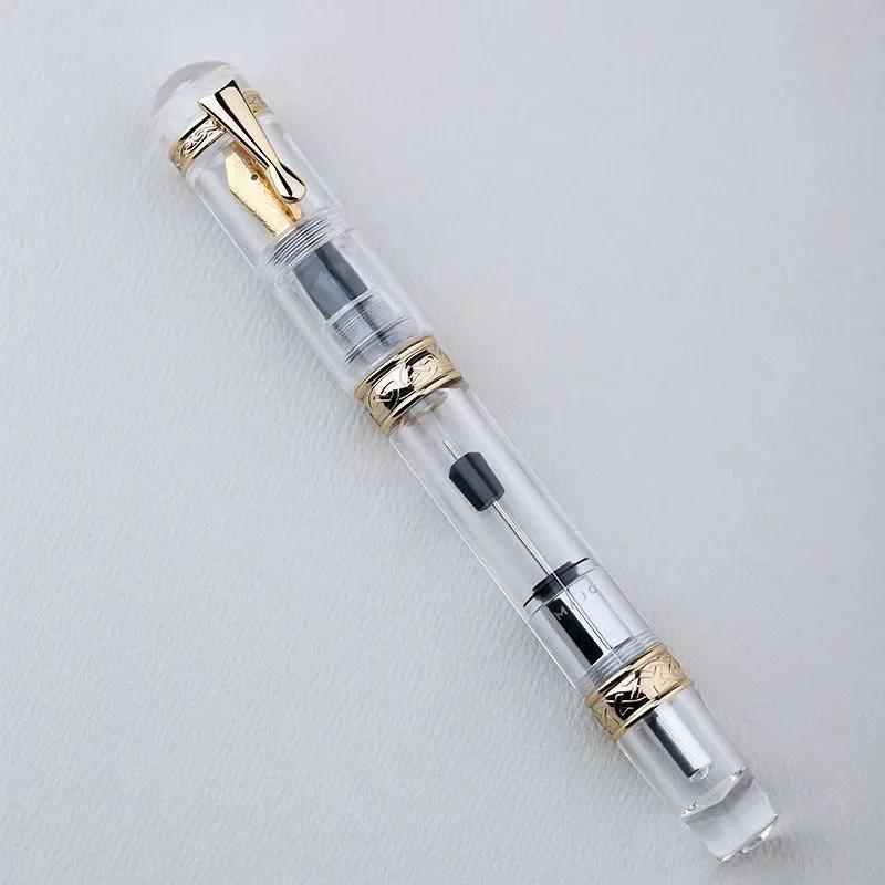 MAJOHN C5 Innovativer Kolbenfüller mit Druckmechanismus Hocheffizient Tinte aufsaugend Acryl Füllfederhalter Vakuum Große Kapazität Tinte Stift