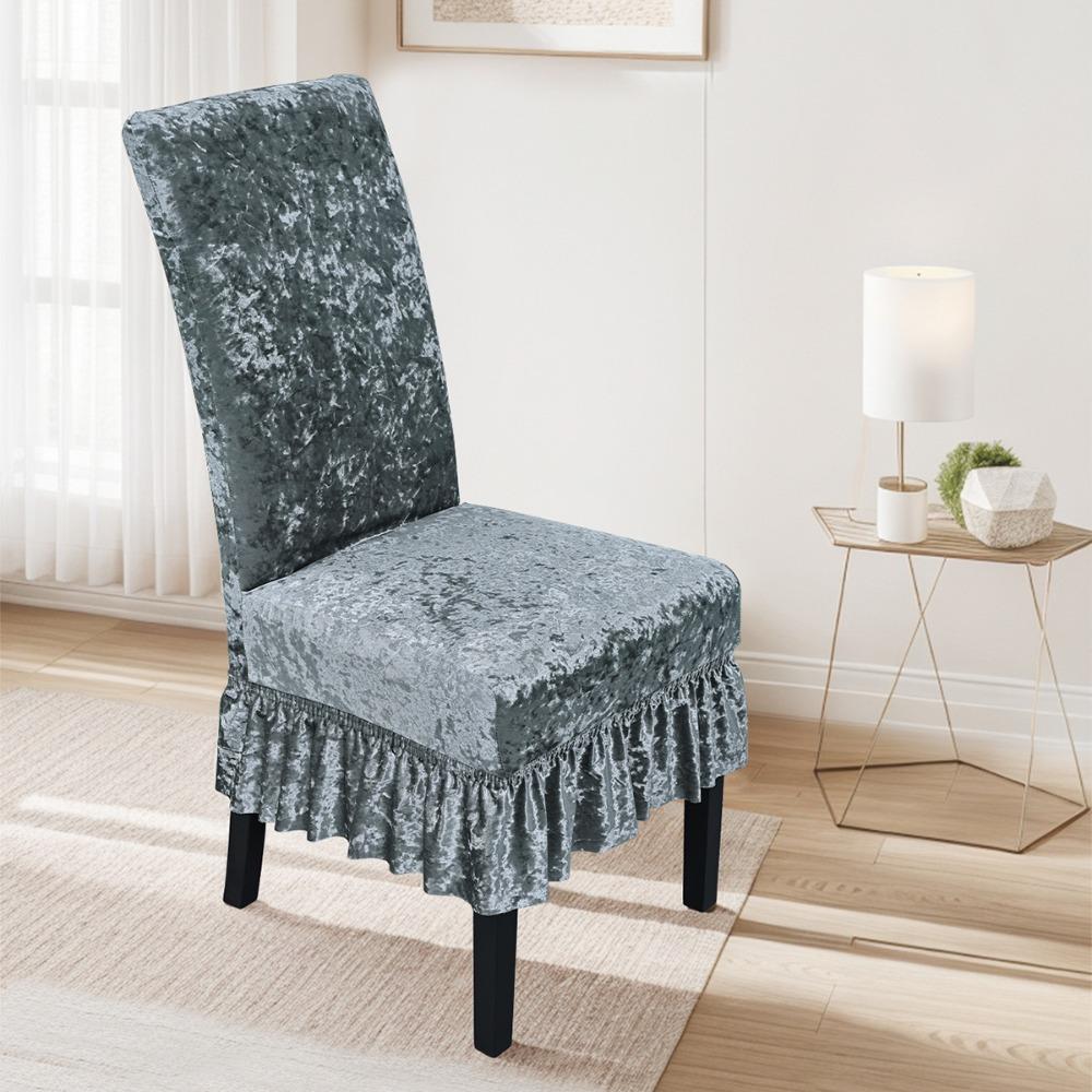 Эластичный чехол на сиденье Съемный защитный чехол для стула Бархатный чехол для обеденного стула Отель шампанского