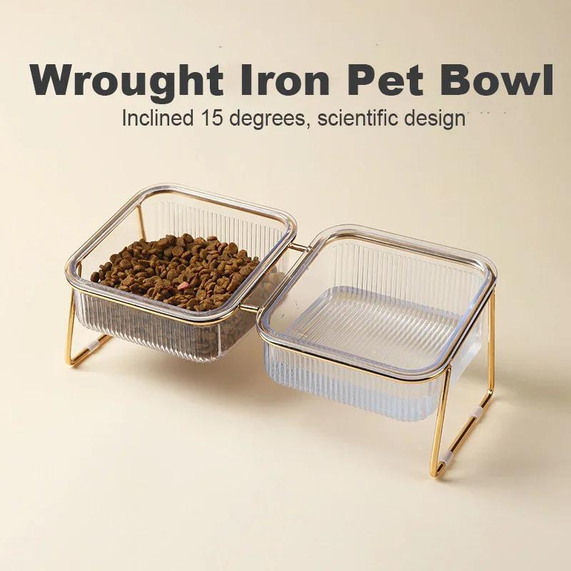 Non-Slip Raised Pet Food Bowls for Dogs and Cats Tilted Design for Comfortable Feeding Elevated  Reduced Neck Strain