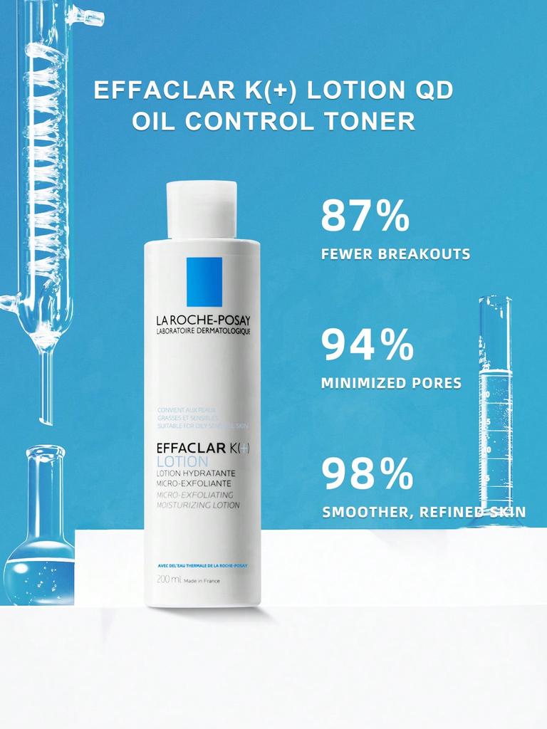 La Roche-Posay EFFACLAR K(+) + B5 Tonik Seti 200ml×2 | Yağ Kontrolü & Yatıştırıcı Onarım Akneye Eğilimli Cilt İçin