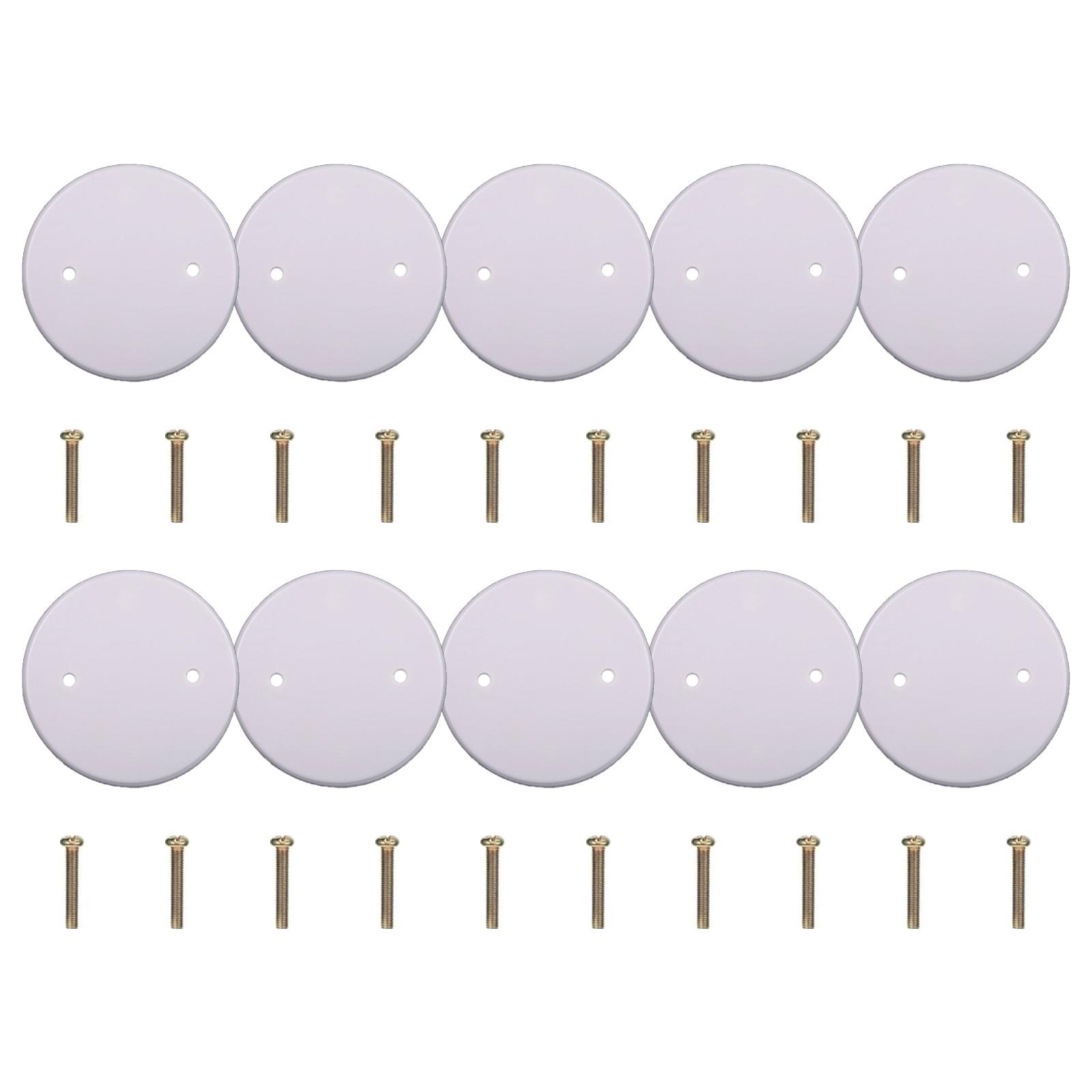 

10Pcs Round Covering Plates Circular Ceiling Blank Up Covers Flat Blank Plate Junction Box Cover Plate Outlet Cover 1