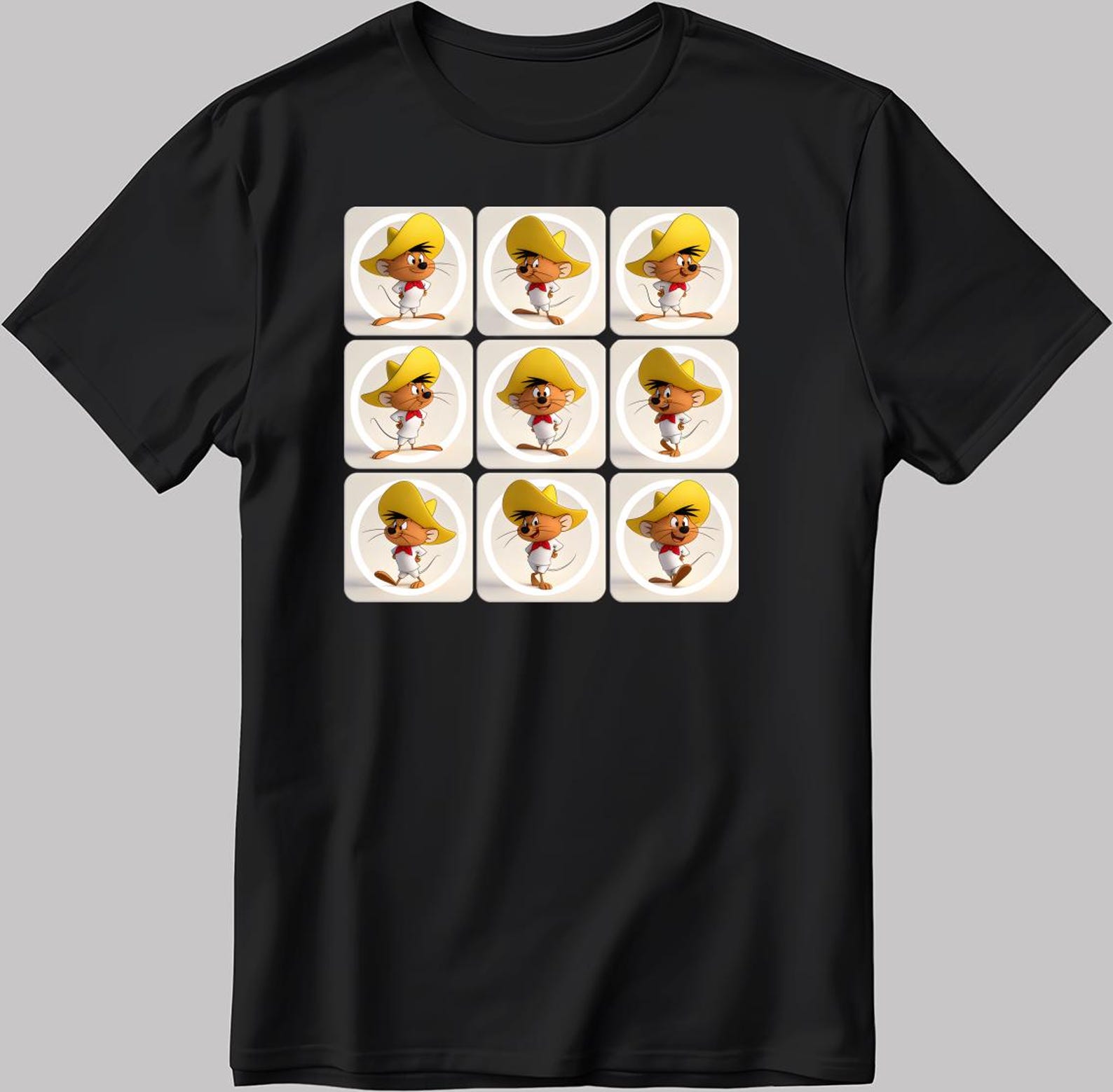 Speedy Gonzales moods S.Sleeve White-Black Men / Women T-Shirt YZ104 2XL