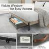 Under Bed Storage with Lockable Wheels Visible Window Under Bed Metal Drawers Large capacity Zipper Closure Home Organization