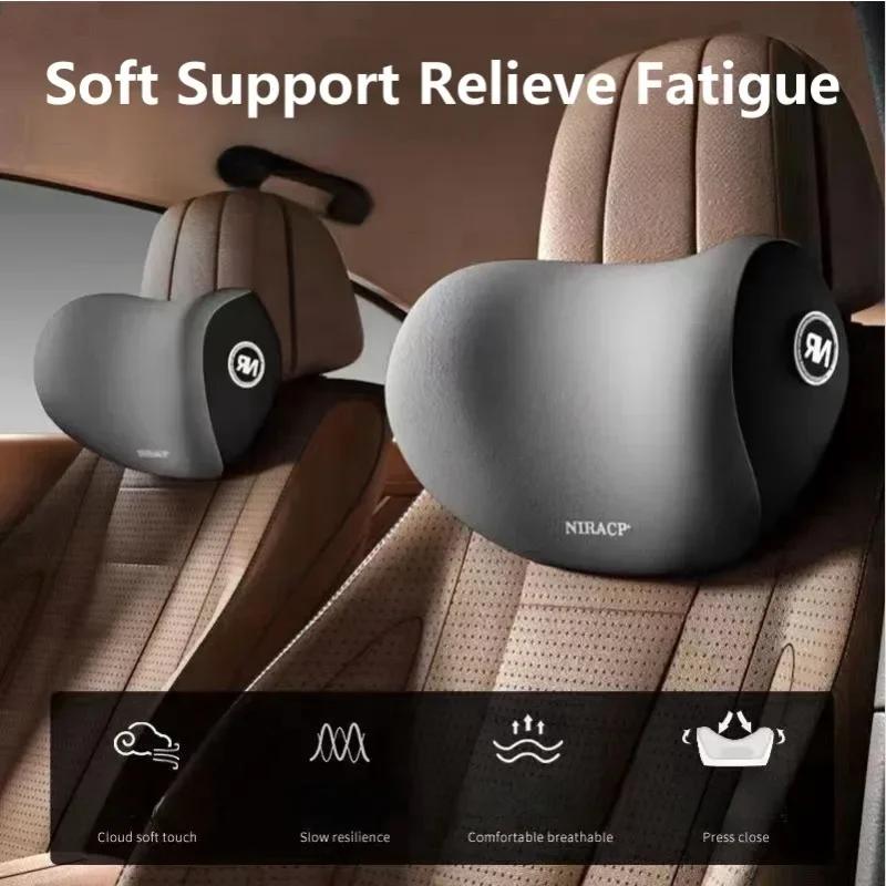 Memory Foam Car Headrest/Lumbar Back Support Breathable Car Headrest Cushion Relieve Stress Waist Support Car Seat Pillow