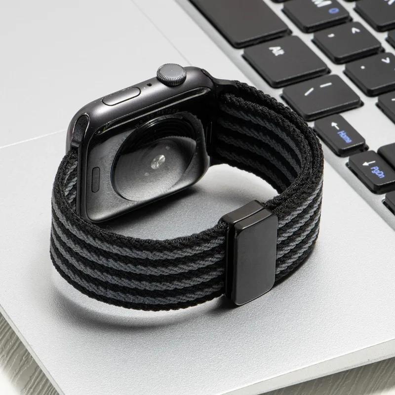 Nylon Braided Band For Apple Watch Series11 10 42mm 46mm 45 41mm 44 40 38mm Magnetic Strap For Iwatch Ultra 3 2 49mm 9 8 7 SE3