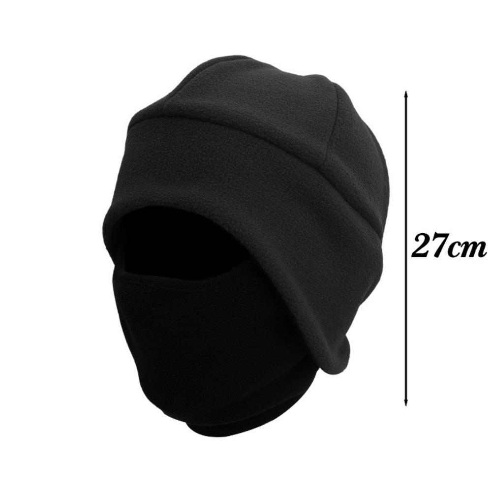 

Thicken Fleece Hat Ear Protection Windproof Warm Pullover Hats Unisex Double-layered Headcover Bonnet чёрный