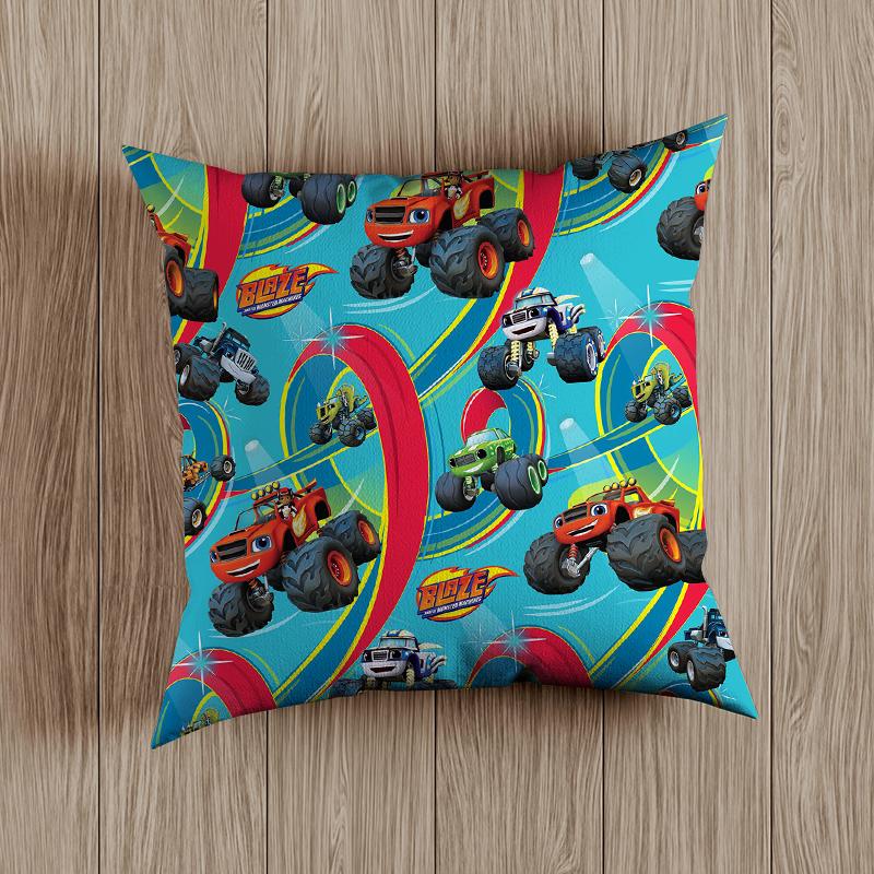 Blaze Monster Machines Pillow Case Blaze Cars Cartoon Kids Children Russian Crusher Truck Vehicles Bedroom Decorate Cushion Covers 45cm