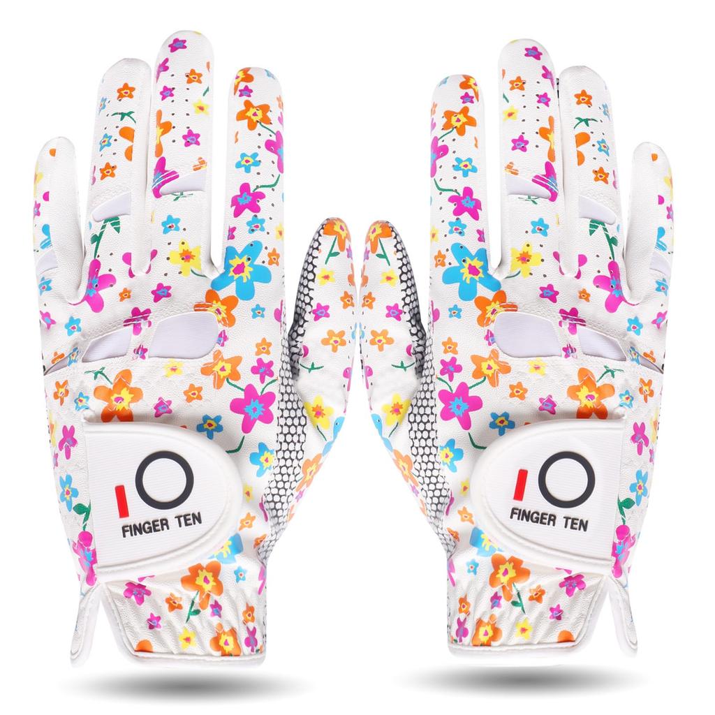 Women's Golf Gloves, Both Hands, Microfiber Leather, Silicone Grip, Delivers