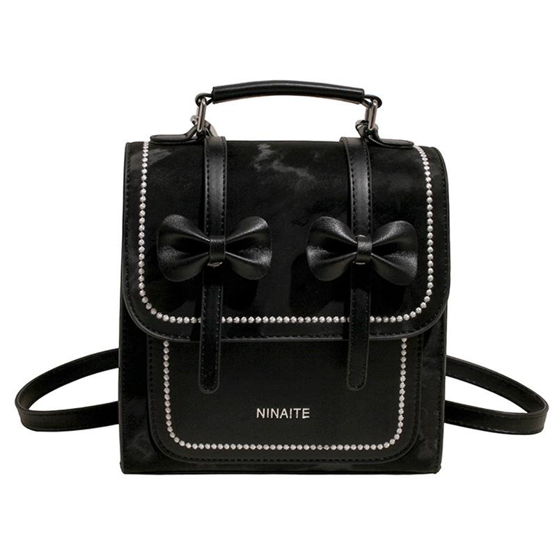 New Backpack Women's Versatile Casual Portable Korean Version Student Schoolbag Small Square Bag Premium Sense Lightweight Travel Backpack