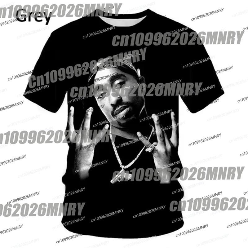 3D Druck 2pac Sommer Kinder T-Shirt Herren T-Shirts Rapper Star Tupac Moto Streetwear Damen Kurzarm Lässig Kinder T-Shirt Y2k