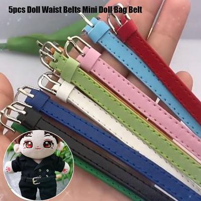 5pcs Super Mini Doll Waist Belts Artificial Leather Toy Doll Collar Doll Bag Belt 20cm Cotton Dolls