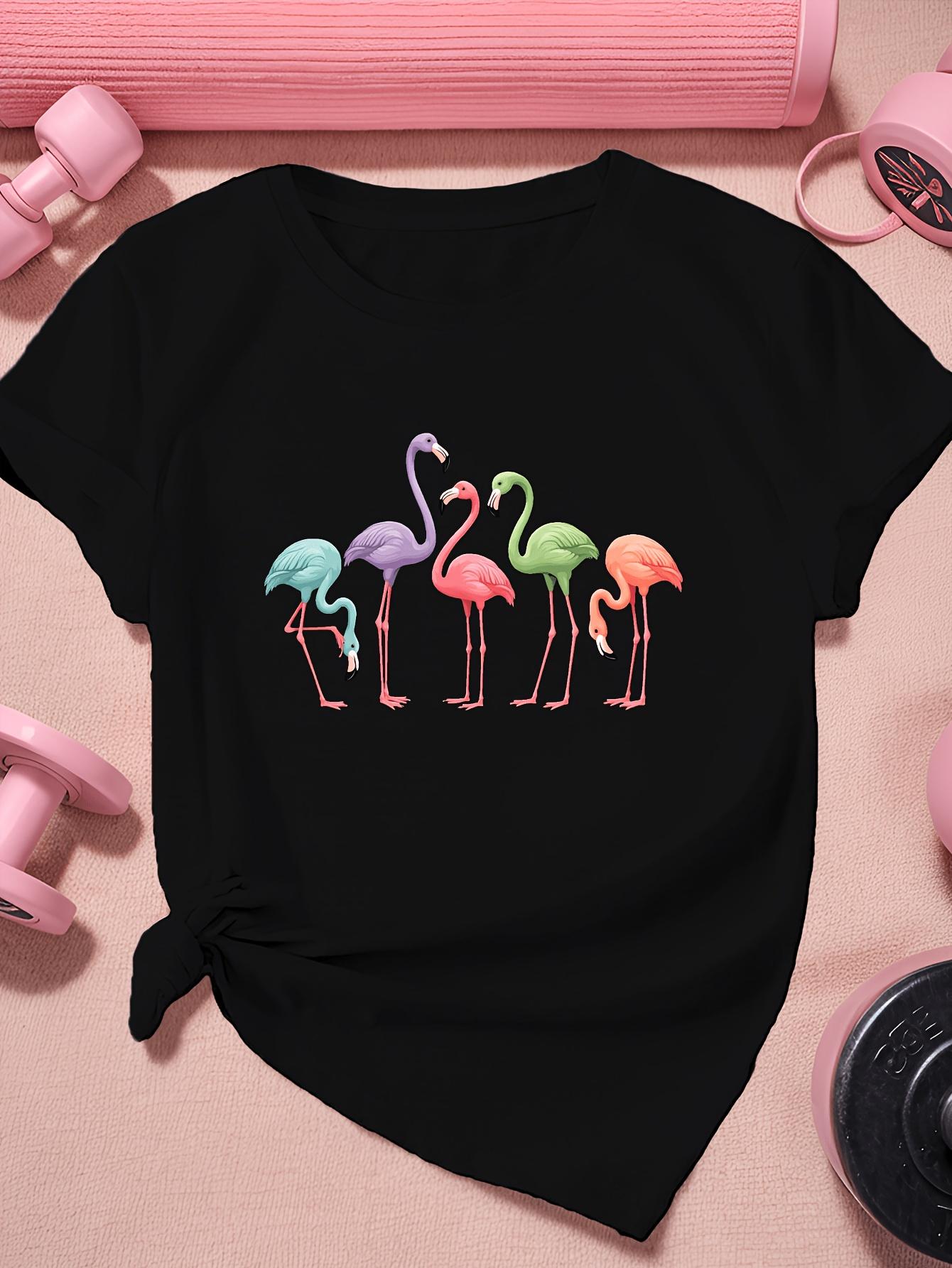

Colorful Flamingos in Unique Poses Unisex Plus Size Sports Short Sleeve T-Shirt Happy Mother S Day Shirt for Mom Best Mom Ever Graphic Tee Gift 5XL різнокольоровий