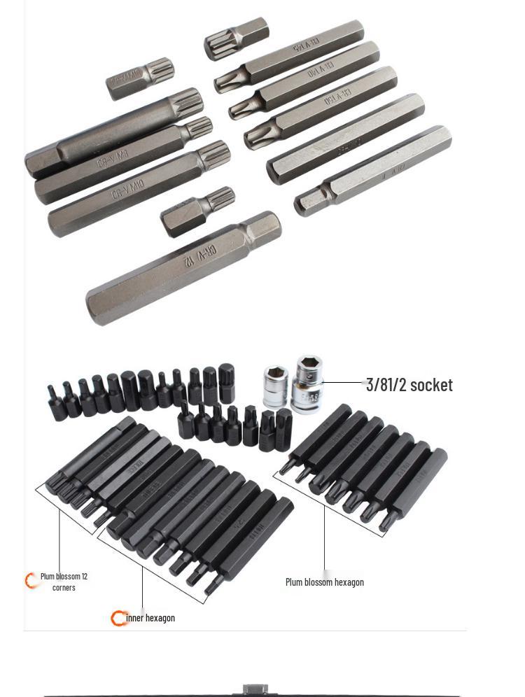 40-Piece Star and Hex Bit Socket Set for Auto Repair and Maintenance