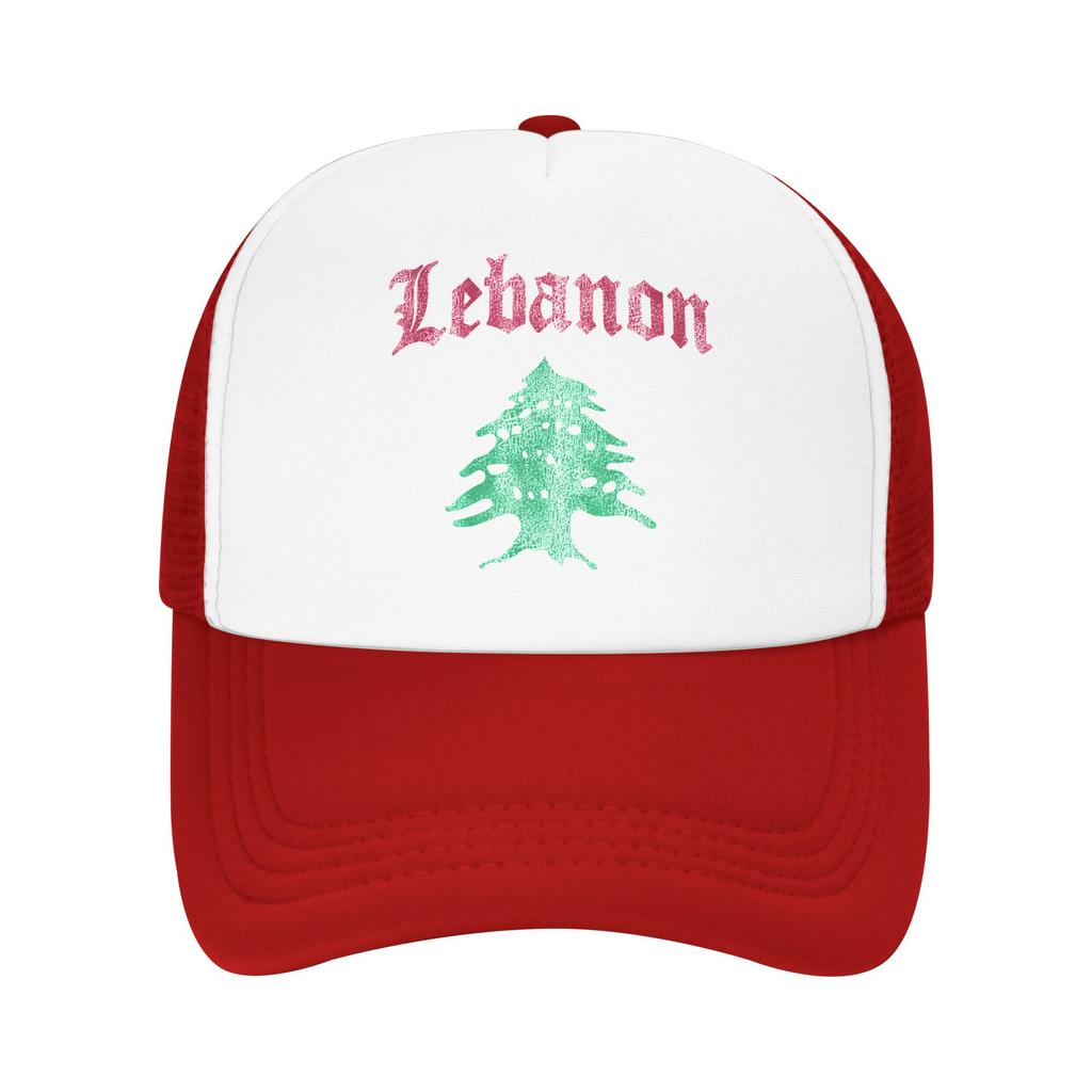 Lebanese Flag of Lebanon Mesh Baseball Caps Unisex Outdoor Sun Hat Hats Breathable Summer Trucker Caps