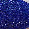 Luxus Blaue Voller Strass Kristall Handtaschen Neuer Stil Damen Diamant Taschen Designer Party Abschlussball Clutches Dame Kette Abendtaschen