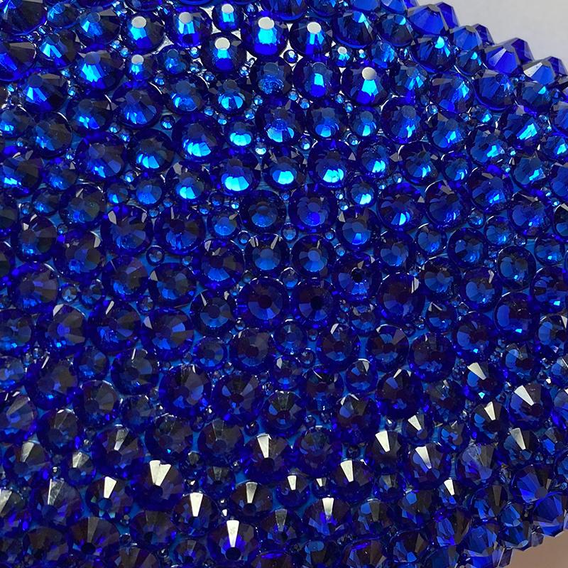 Luxus Blaue Voller Strass Kristall Handtaschen Neuer Stil Damen Diamant Taschen Designer Party Abschlussball Clutches Dame Kette Abendtaschen