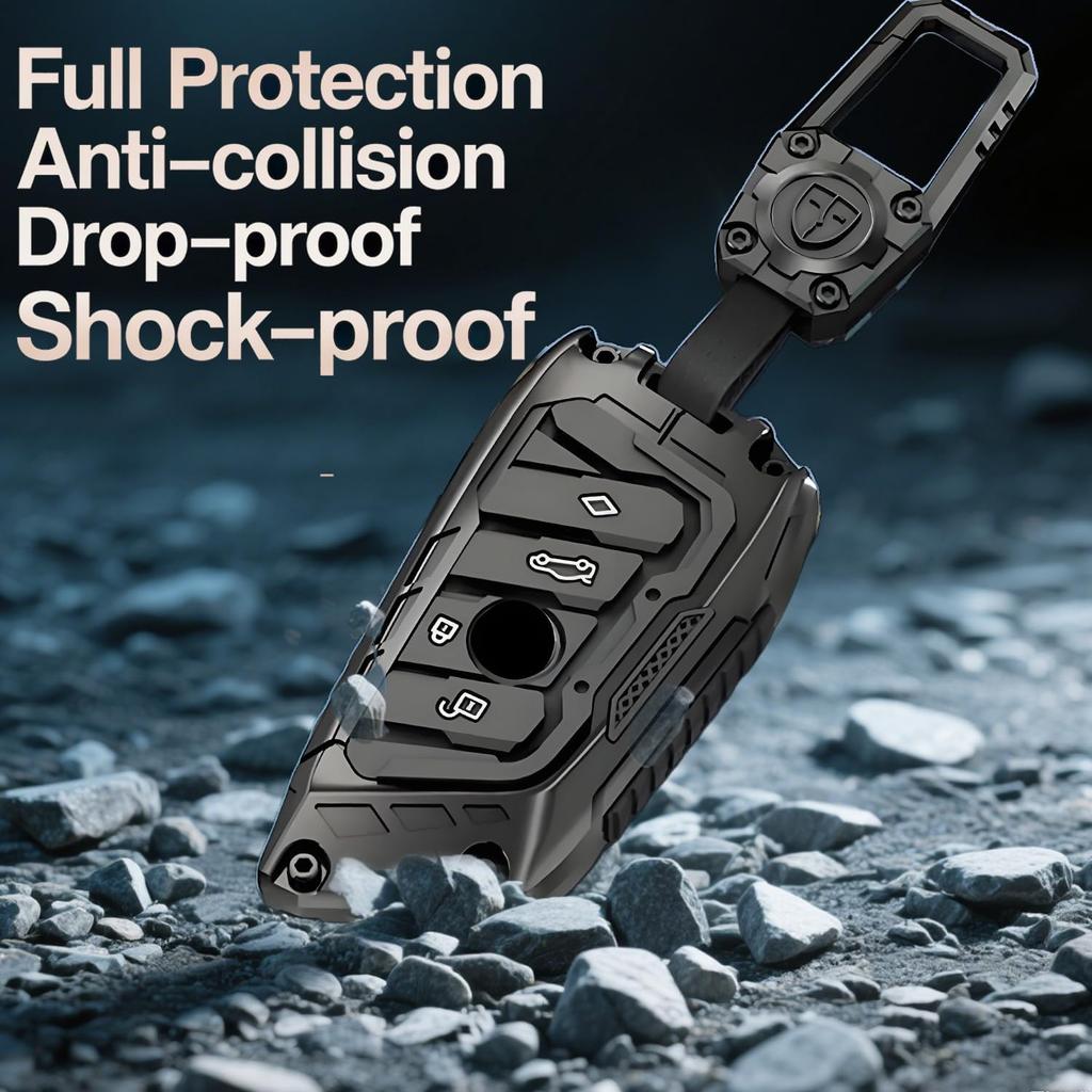 Zinc Alloy Key Fob Cover Case Metal Shell Cover Compatible For BMW 5 6 7 Series 530 F48 X1 X2 X3 X4 X5 X6 Key Protector With 3 Types Keychain