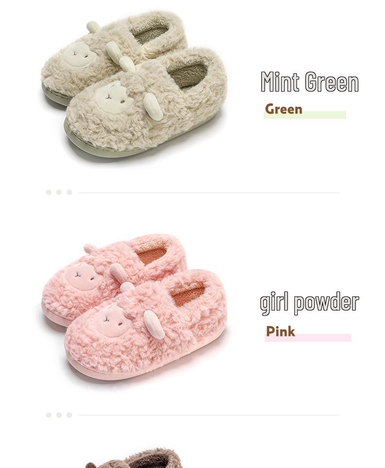 TEMU Süße Schaf Winter Baumwoll Hausschuhe für Paare - Warme Plüsch Indoor Schuhe für Damen & Herren