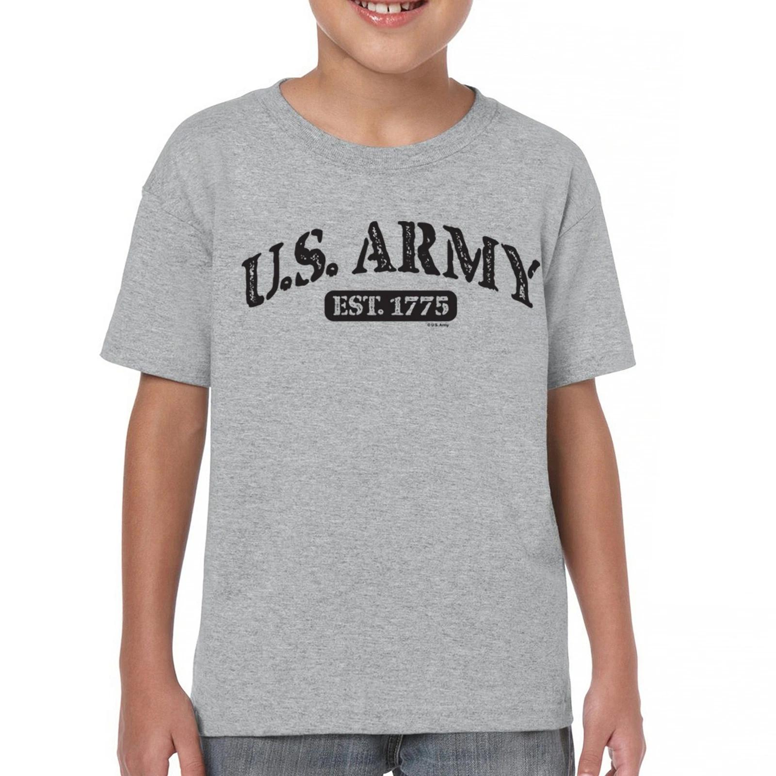 

US Army Strong Youth kids boys T-Shirt Military Veteran DD 214 Patriotic Licensed Kids 100