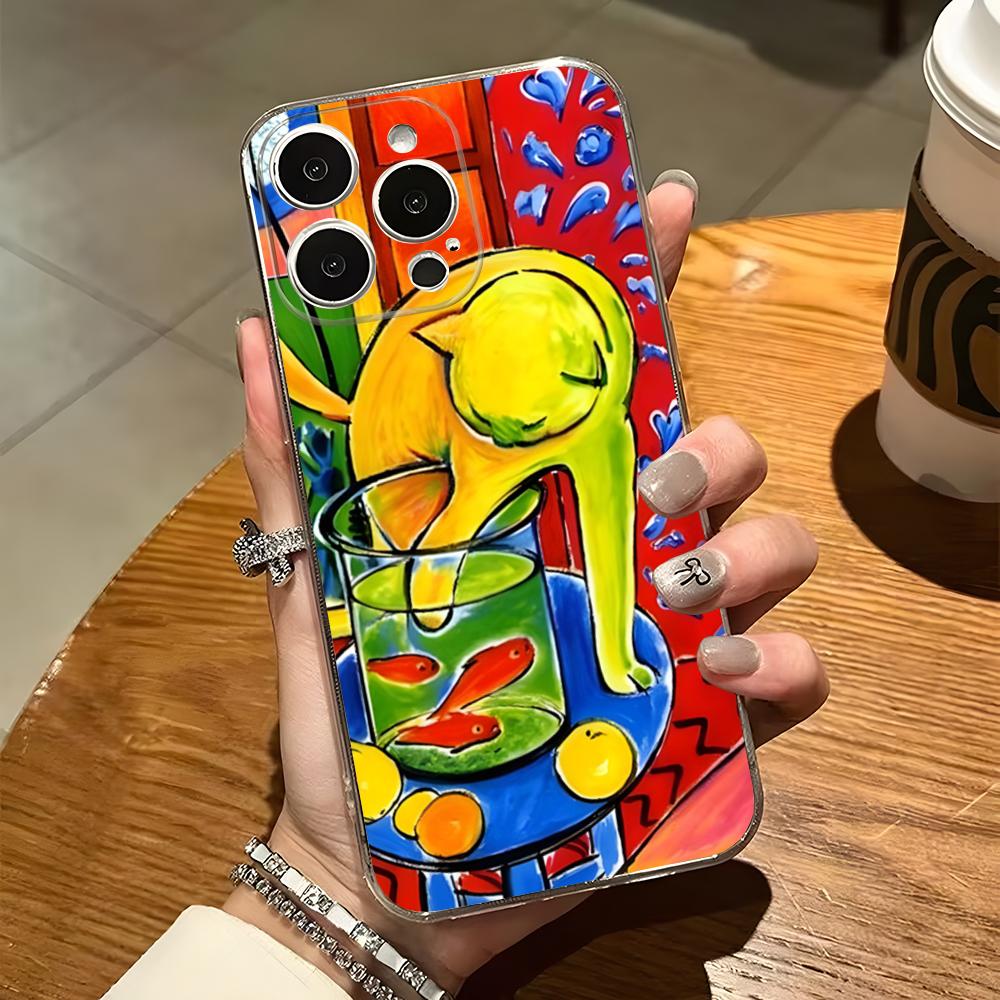 Matisse Art Painting Phone Case For Iphone 15 Pro Max 14 Plus 11 12 Mini 13 Pro 7 8 X XR XS SE Transparent Back Cover