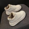 High-top Women's Shoes 2025 New Autumn and Winter Versatile Velvet Warm Cotton Shoes Platform Casual Sports Soft Leather Board Shoes Women