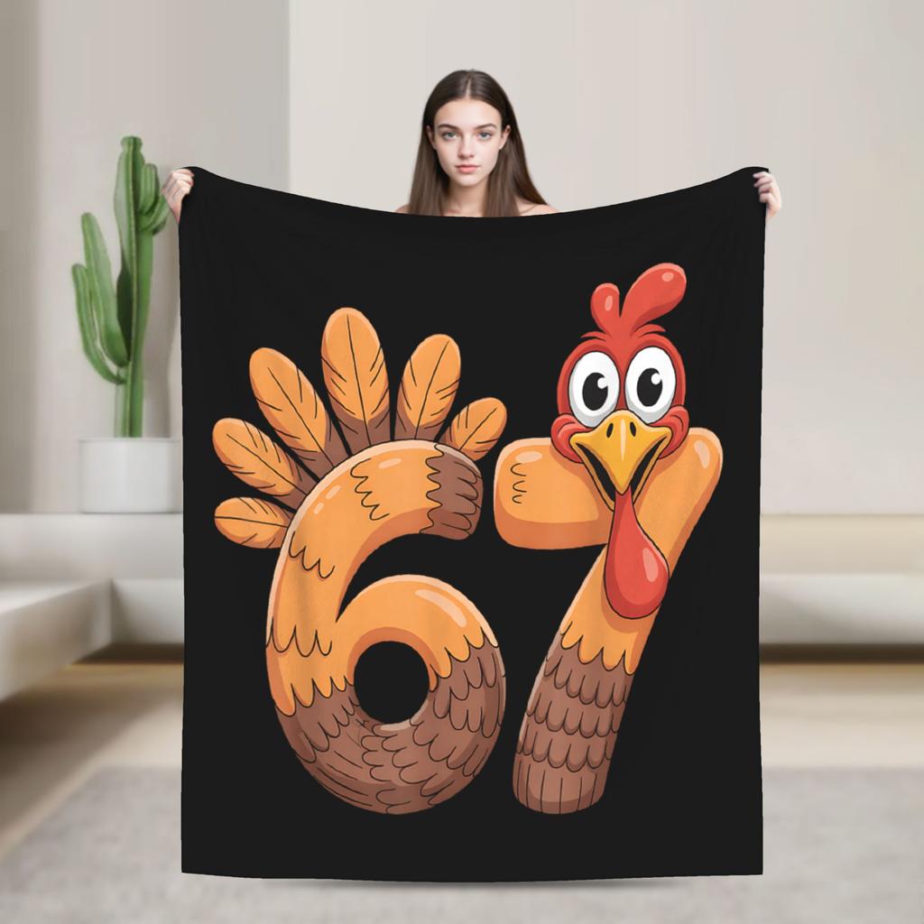 Six Seven Ice Cream Drip Meme 67 Blanket Quality Warm Bedding Throws Winter Child Couch Chair Sofa Bed Novelty Bedspread