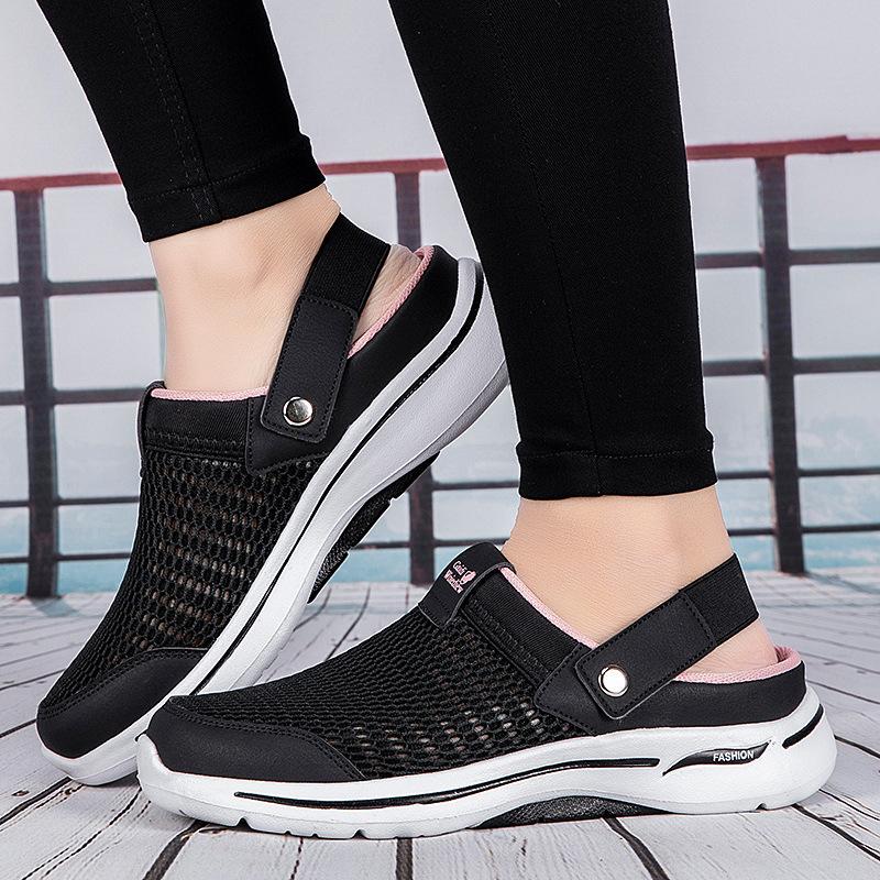 

Large size mesh women s shoes spring and summer daily cool slippers one pedal and half drag breathable lightweight air cushion women s shoes 44