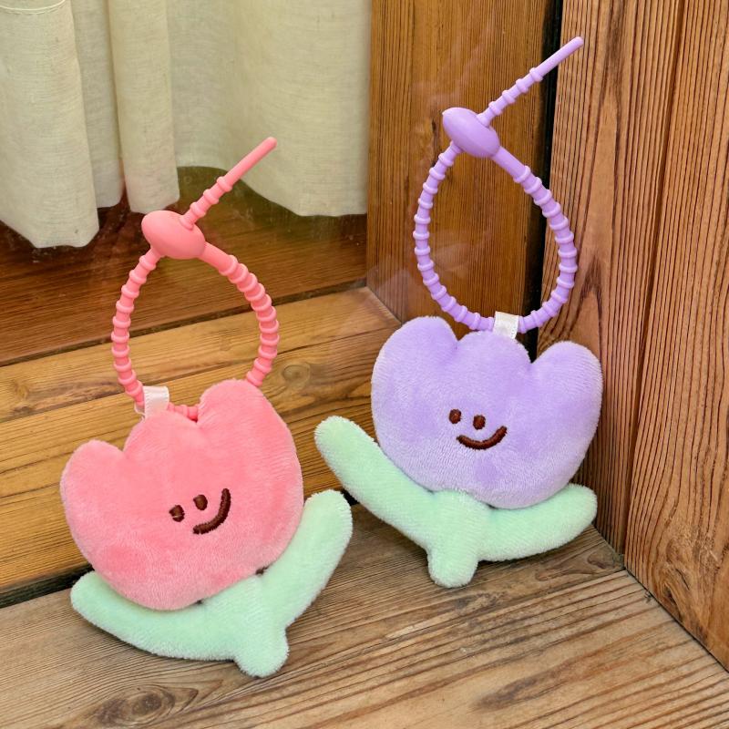 Uroczy Kreskówkowy Pluszowy Brelok Tulipan Miękkie Wypchane Lalki Kwiatowe Zawieszka do Torby Kawaii Pluszowa Dekoracja Kwiatowa Akcesoria Prezenty dla Dziewczynek