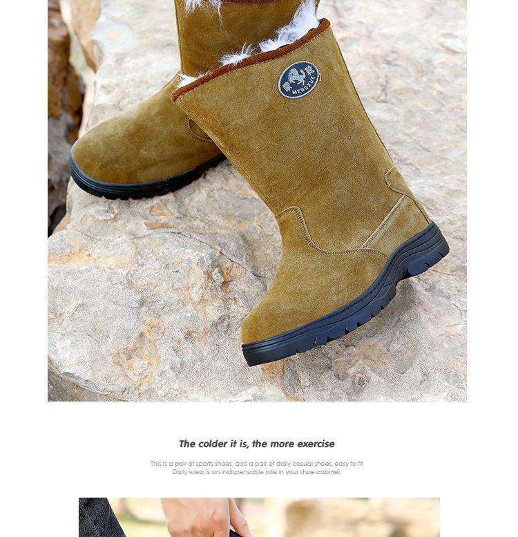 Cizme de zăpadă pentru bărbați din lână rusească: Rezistent la iarnă, Antiderapant, Gros și Călduros până la -40°C