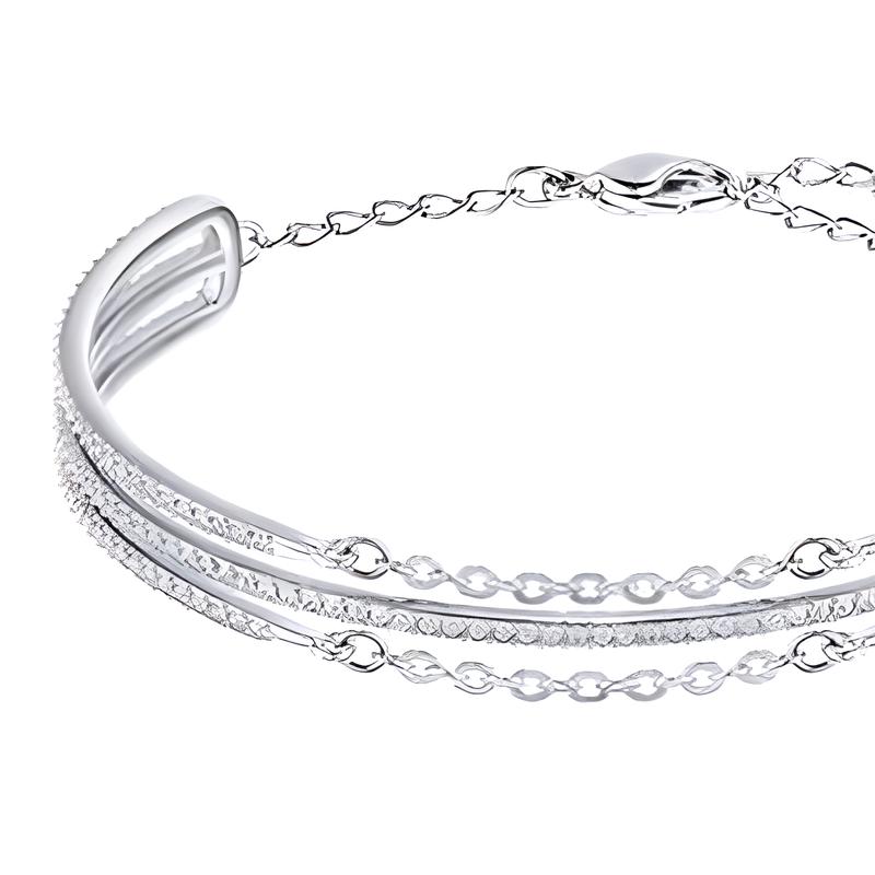 Swarovski fine ring three-layer imitation crystal bracelet women's silver 5230658