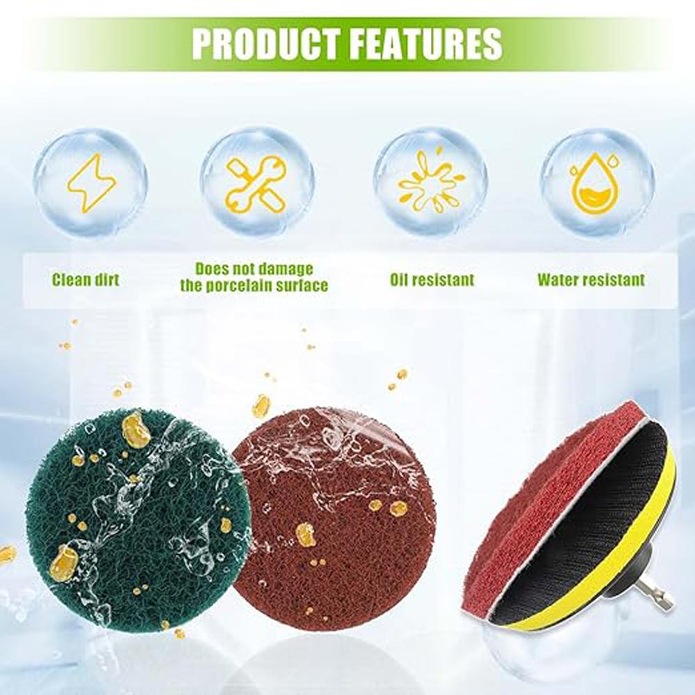 Car Electric Drill Brush Kit Electric Cleaning Brush Tool Polishing Pad Household Cleaning Tool for Bathroom Floor Tub