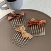 Acetate Coffee Bow Insert Combs Clips Women Hair Styling Hairpins Women Multi-tooth Bangs Broken Hair Comb Clip Girls Gifts Headwear