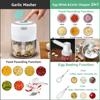 Electric Kitchen Food Chopper Mini Garlic Masher Crusher USB Portable Meat Grinder Vegetable Chopper for Kitchen Gadgets
